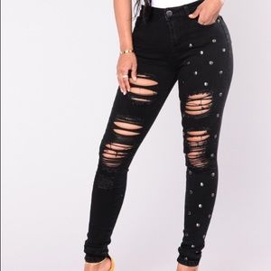 Black studded Jeans